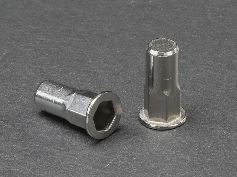 Flat head half hex body close end stainless steel
