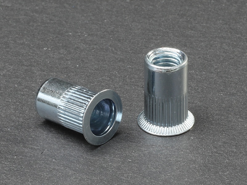 Countersunk head knurled body steel