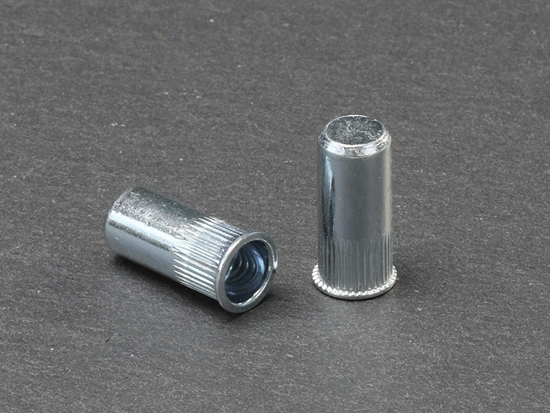 Reduce head knurled body close end steel